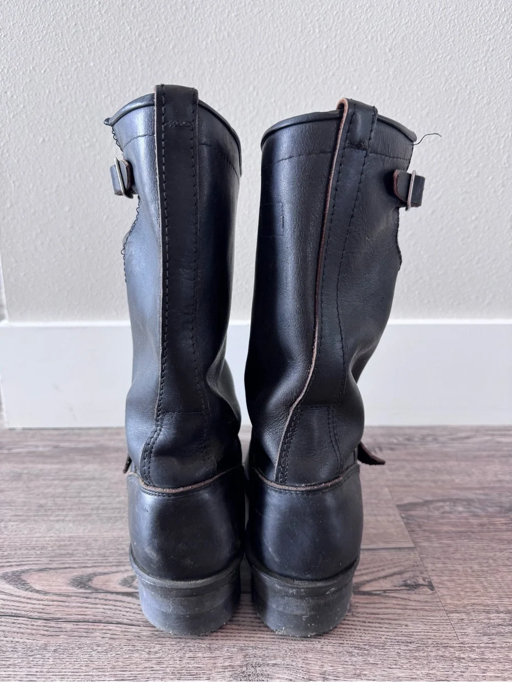 Vintage Black Leather Engineer Boots 8D Men’s fits like 9-9.5 Women’s
